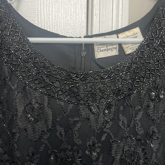 Vintage Candlelight & Champagne Womens Beaded Top Size 22WP Evening Glam Party - Picture 6 of 9